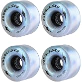 Rooollsk8 Roller Skate Wheels Light up Skate Wheels Indoor and Outdoor Glow Quad Skate Wheels 85A 62MM