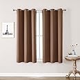 ChrisDowa Grommet Room Darkening Curtains for Bedroom and Living Room - 2 Panels Set Thermal Insulated Blackout Curtains (Cappuccino, 38W x 54L)
