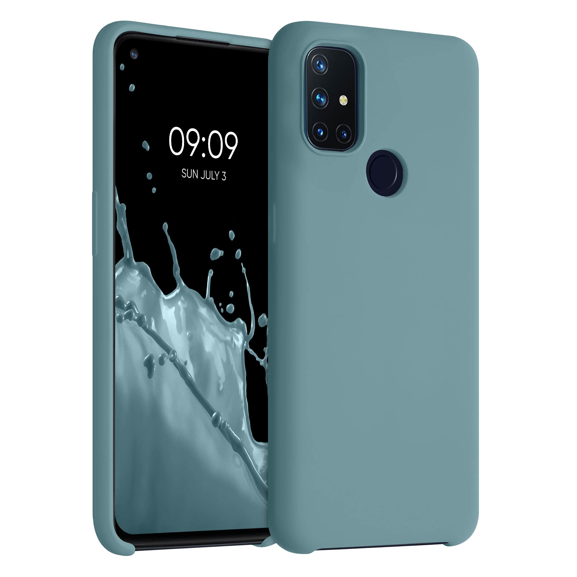 kwmobile Case for OnePlus Nord N10 5G Case - Soft Cover - Shockproof Silicone - Wireless Charging Arctic Night