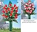 Floral Cemetery Memorial Vase Garden Stake, Red, Large