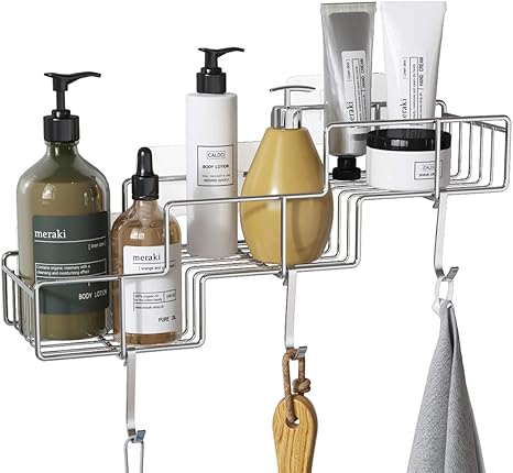 Amazon Fanhao浴室ラック ステンレス鋼シャワーラック バスルームラック 強力粘着固定 シャンプー収納ラック キッチンラック スパイスボトルラック サビ防止 水切り 浴室用ラック ホーム キッチン オンライン通販