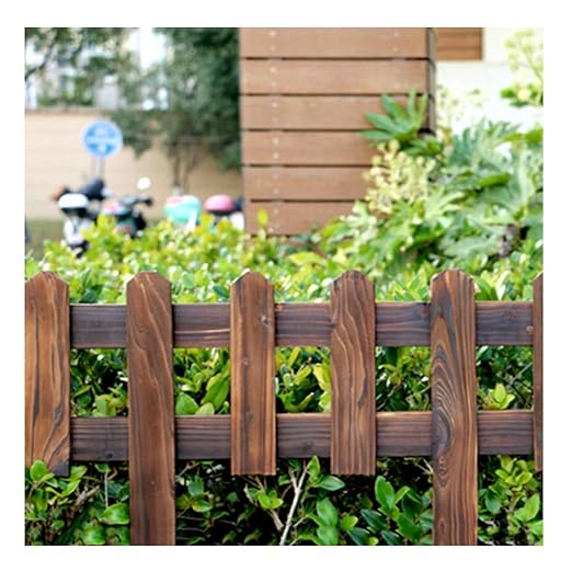 ZHANWEI Valla de jardín Carbonización Madera Maciza Césped Parque ...