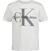 Calvin Klein Boys Short Sleeve Logo Crew Neck T-Shirt, Soft, Comfortable, Relaxed Fit