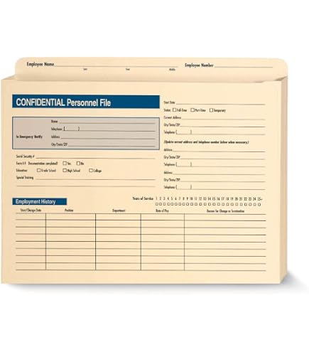 HR Record Keeping Employee Record Jacket - Letter Size For HR ...