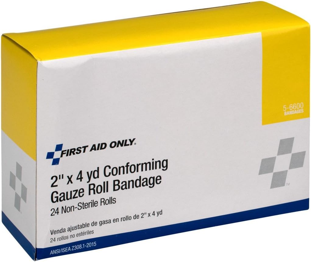 First Aid Only 5-6600 Stretch Gauze Bandage, 4-Yard Stretched Length x 2-Inch Width (Box of 24): Industrial & Scientific
