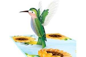Lovepop Mother’s Day Sunflower Hummingbird Pop-Up Card – Mother’s Day Card – Handcrafted 3D Pop-Up Greeting Card for Her – Mo