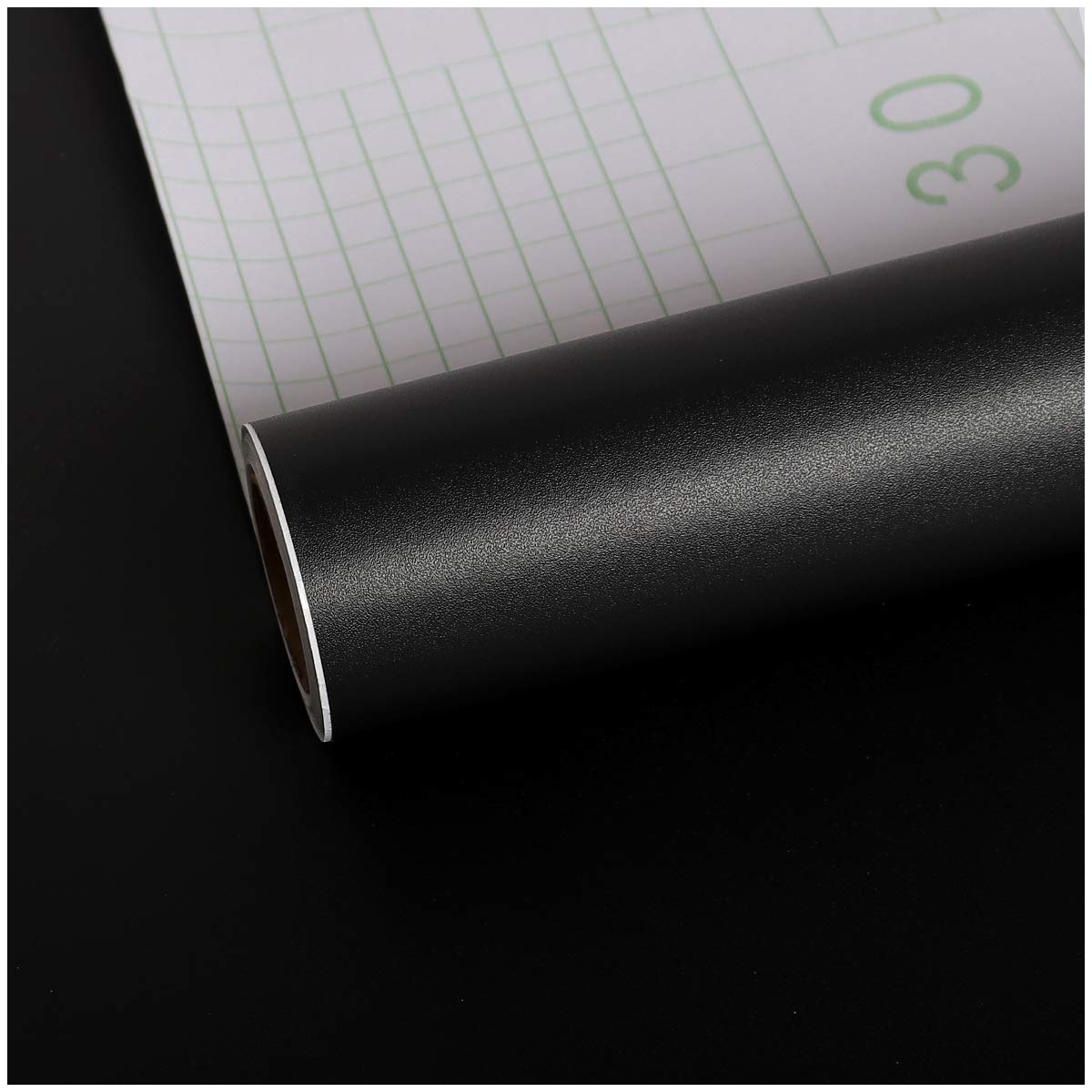 VEELIKE Black Wallpaper for Bedroom Matt Black Sticky Back Plastic Vinyl Wrap for Kitchen Cupboards Washable Furniture Stickers Self Adhesive Contact Paper Removable Worktop Covering 40 cm x 300 cm
