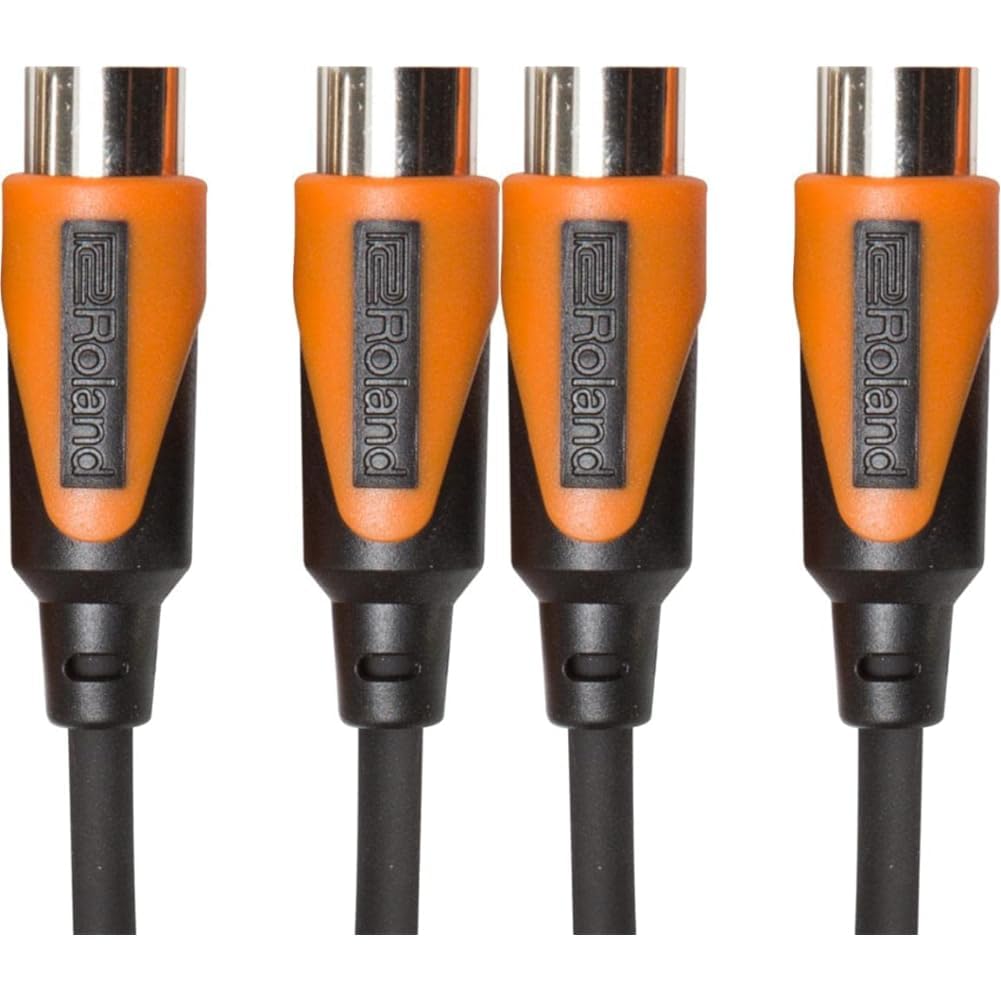 ROLAND Rmidi-B10 Black Series Midi Cable. Straight Din Connectors, 10Ft / 3M Length. (Pack of 2)