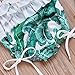 Toddler Kids Baby Girls Swimsuit Leaf Ruffles Swimwear Halter Bathing Suit 2PCS Bikini with Sun Hat Summer Clothes Set (Green, 6-9 Months)