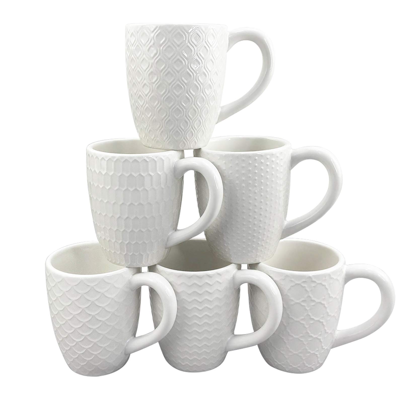 Schliersee White Ceramic Coffee Mugs set of 6