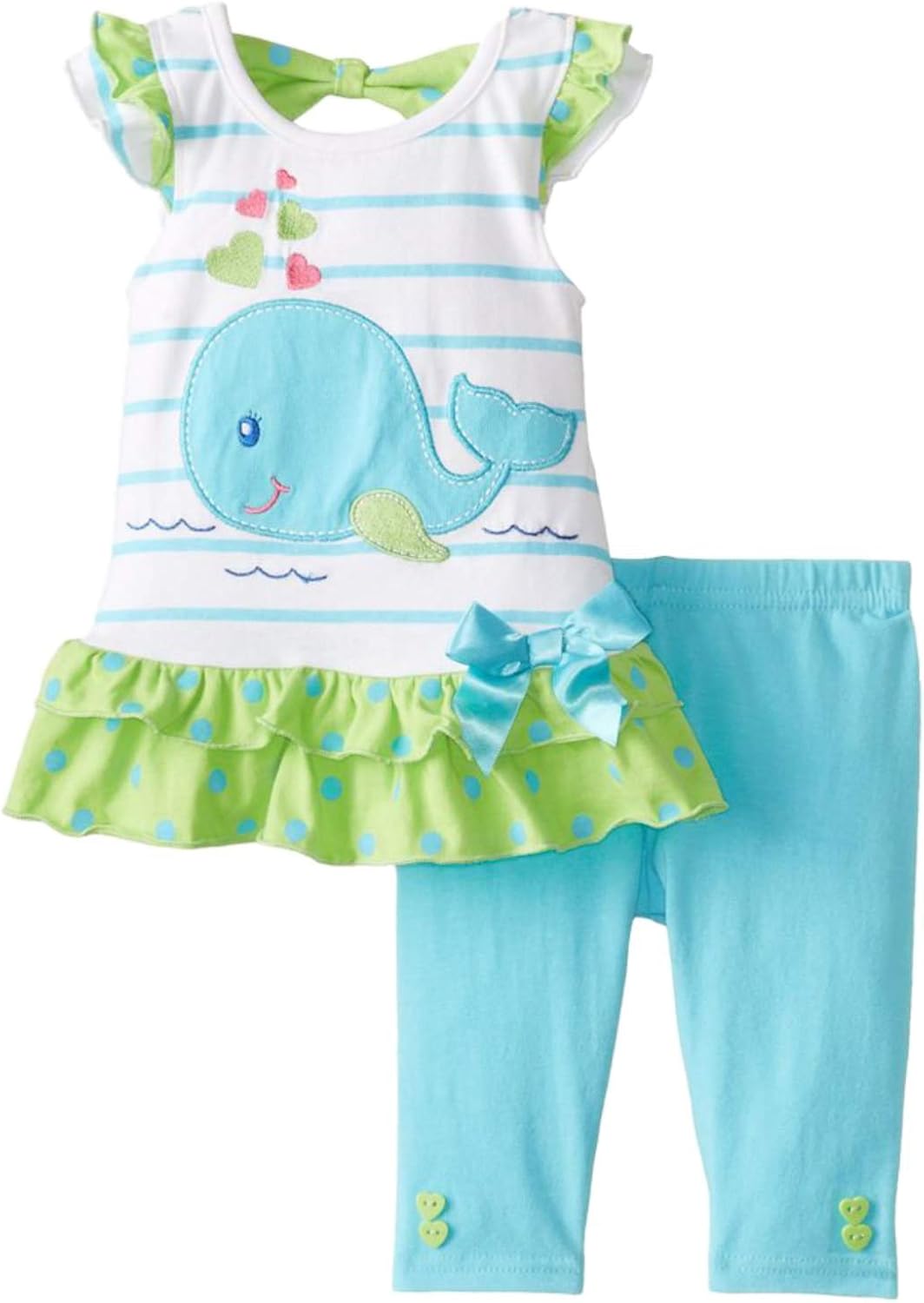 blue and white striped 2 piece outfit