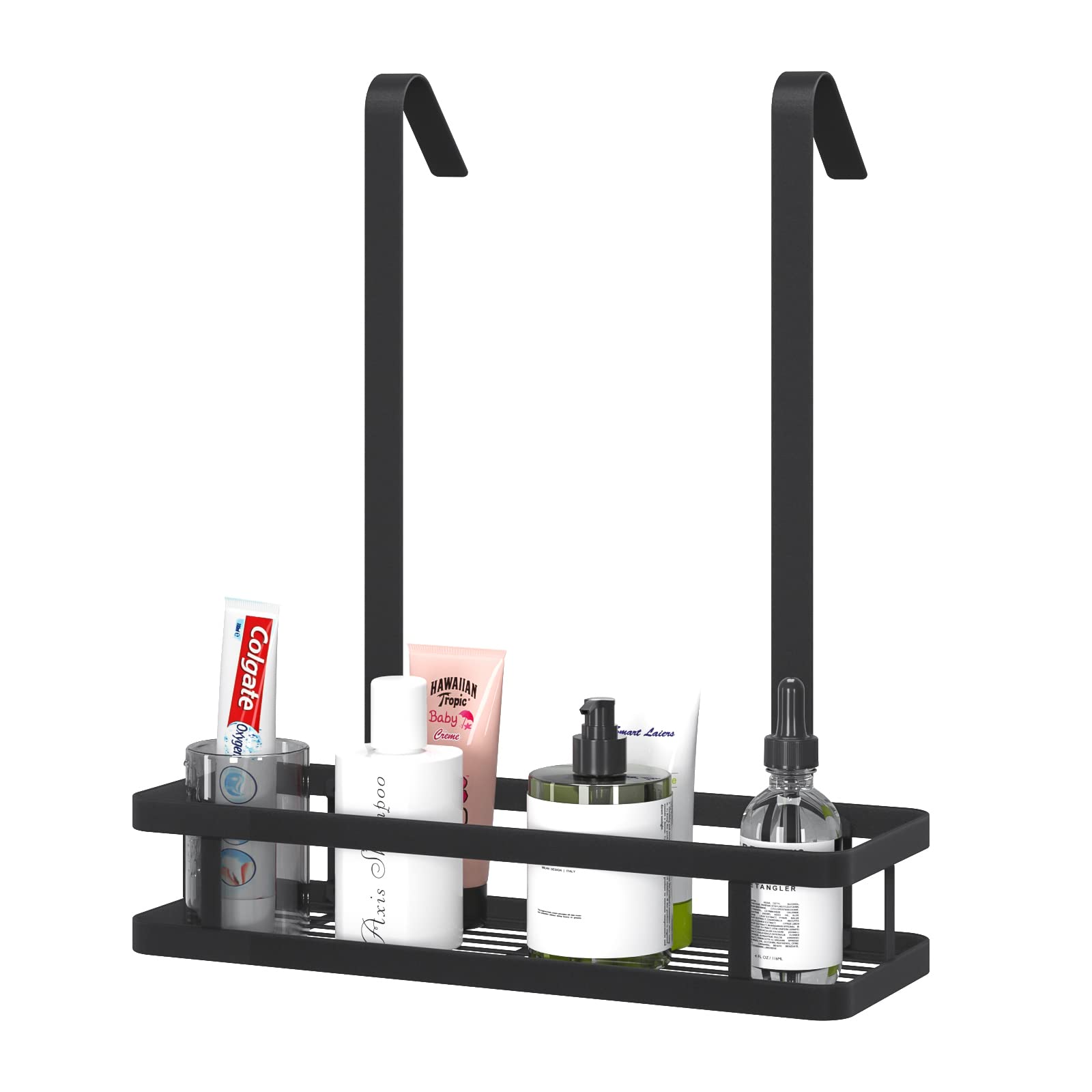 Bestdon Hanging Shower Caddy Black Shower Caddy No Drilling Stainless Steel Hanging Shower Wall Shelf Bathroom 34.5 x 12 x 40 cm