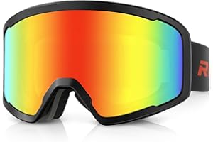 RIOROO Ski/Snowboard Goggles for Men Women, OTG Snow Goggles Anti Fog 100% UV Protection Snowboarding Goggles