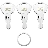 (3 Pcs)3K2 Replacement Keys for Sentry Safes Model 1100,Pre Cut to Key Code | Codes 3K2 for Safe Boxes, Lock Boxes, File Cabinets and Storage Chests