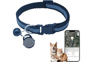 Jasullminral Silicone Bell Cat Tracker, Locator for Pets Only iOS, Dog Location Tracking Collar, Works Worldwide with Any Collar, No Other Fees, Huthur Tag