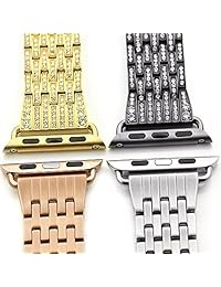 Kartice para Apple Watch Band, brazalete de acero inoxidable Watch Band de aleación de cristal. correas de reloj para Apple Watch. Todos los modelos