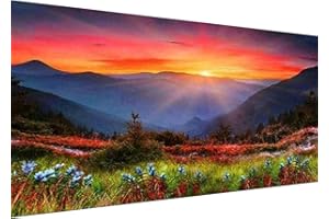 pchmcu Painting by Numbers Kit for Adults,DIY Large Size Flower Sunset Paint by Numbers for Beginner,Gifts Arts Crafts for Home Decor Mountain 16x23.6 Inch