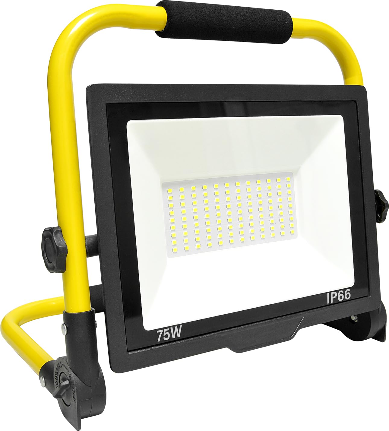 SKYWORLD 75W LED Work Light with Stand Floodlight 7500LM Job Site Light Portable Outdoor Emergency Light 5000K Daylight Cool White with Plug for Workshop Garage Camping 1PCS