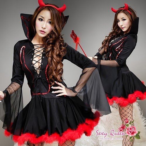 Amazon Co Jp 新品 大きい ハロウィン セクシー小悪魔デビルコスチューム ワンピース 衣装 Fレッド 服 ファッション小物