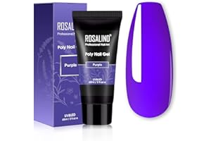 ROSALIND 60ml Purple Poly Nail Gel, Purple Poly Extension Gel for Nail Art Decoration, Purple Gel Extension Poly Nail Easter Gift Nail Thickening Easy to DIY Use at Home Need UV Lamp