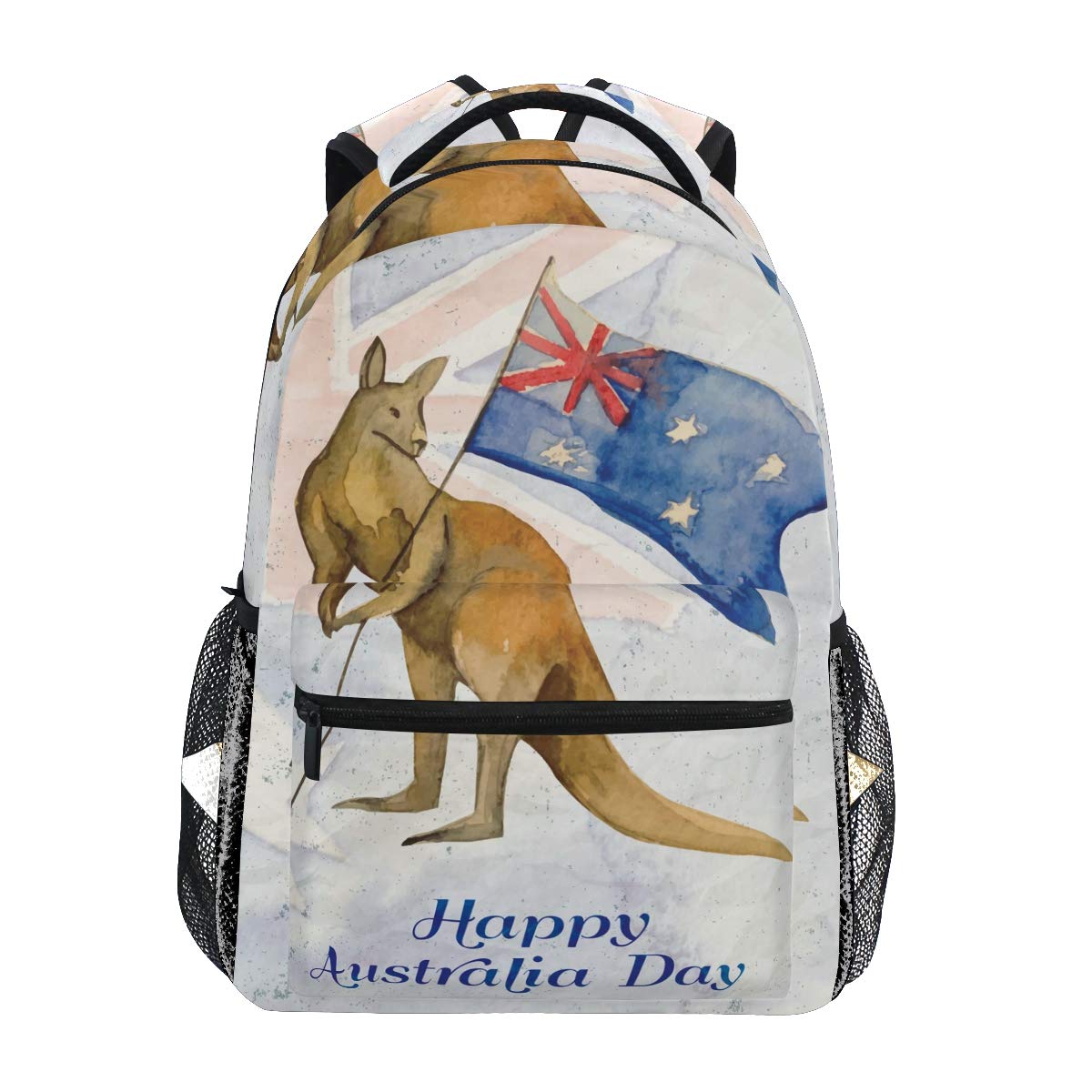 Kangaroo Australia Flag Backpack School Bookbag Travel Shoulder Laptop Bag for Womens Mens