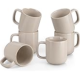 vancasso 16 oz Coffee Mugs Set of 6, Large Ceramic Mug with Handle, Unique Glaze Coffee Cups for Latte, Cappuccino & Hot Cocoa, Dishwasher & Microwave Safe, Gray, Series PLAYA