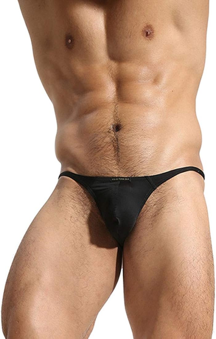 YuKaiChen Men's Ice Silk Thongs Underwear Tagless Lingerie Bikini Underwear Low-Rise Backless T-Back at  Men’s Clothing store