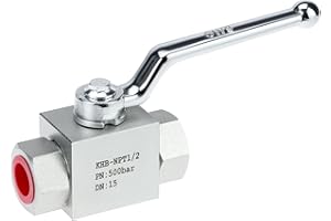 QWORK Hydraulic Ball Valve 1/2'' NPT, 7250 PSI 2 Way Shut-Off Valve, High Pressure Hydraulic Valve