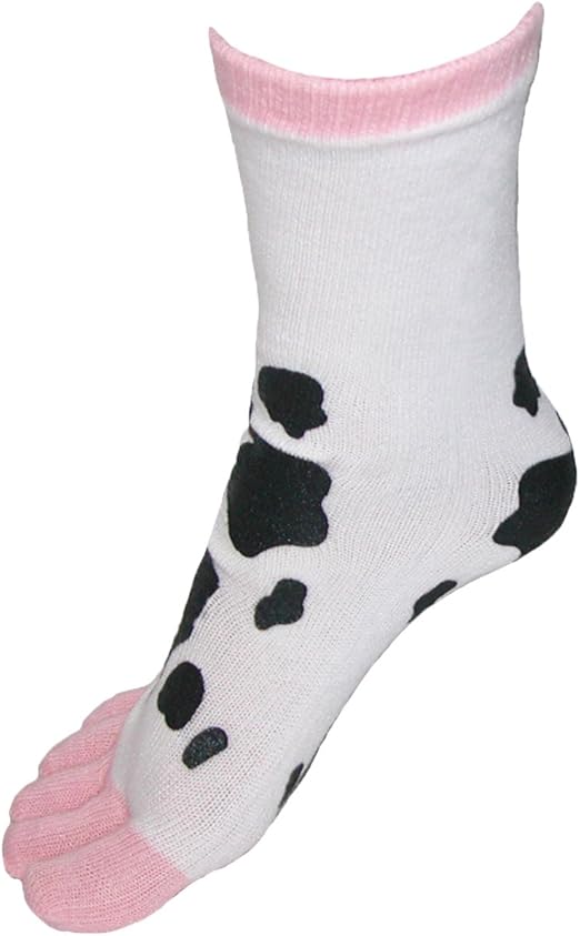 Dairy Cow Print Pattern Women's Chic Novelty Toe Socks