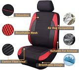 Flying Banner Gabardine Mesh Front Car Seat Covers Airbag Compatible Black Red view 2