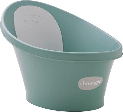 Shnuggle Baby Bath Tub Eucalyptus Ergonomic Bum Bump Support Backrest