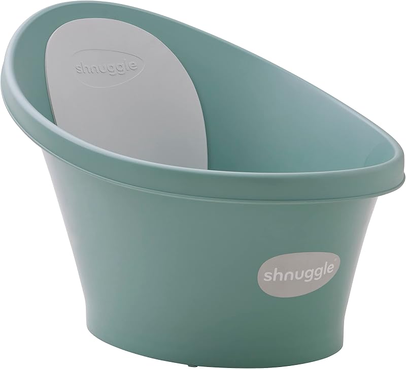 Shnuggle Baby Bath Tub Eucalyptus Ergonomic Bum Bump Support Backrest