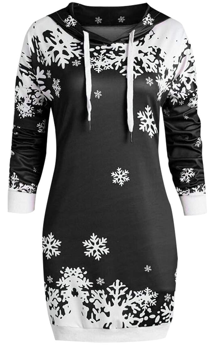 skew neck santa claus snowflake pullover christmas sweatshirt