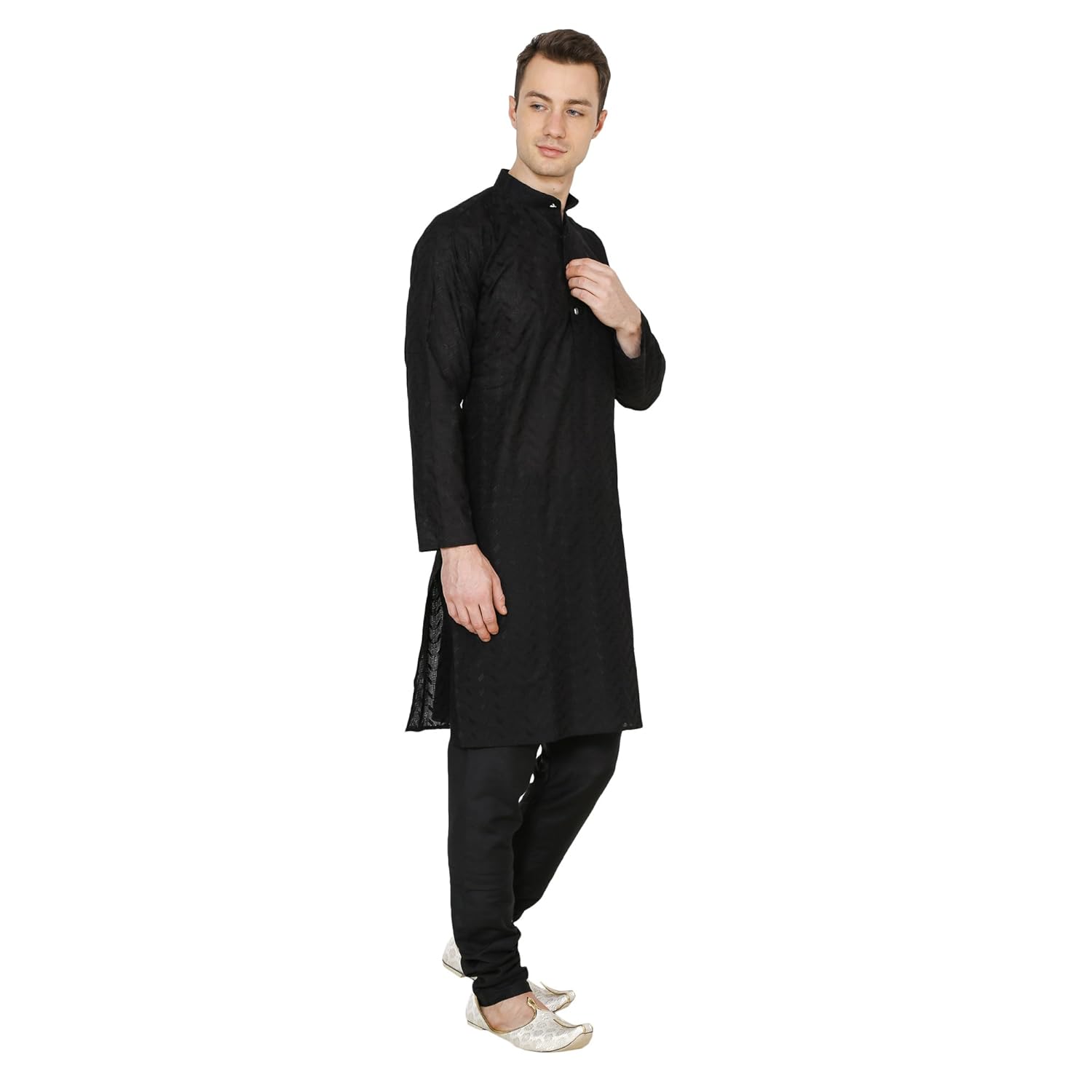 royal kurta men's cotton lucknawi chikan kurta churidar