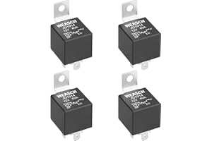 Weasch 4 Pack JD1914 Car Relay, 12V 40A, 5 Pins SPDT, Automotive Switches and Starters, Waterproof Relay for Boat Tractor Truck Motorcycle (4)