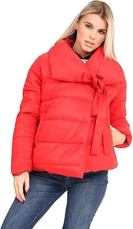 ladies red puffa jacket
