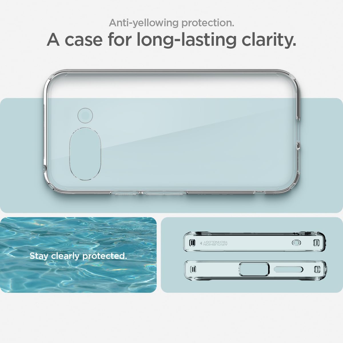 Spigen for Pixel 9a Case, Ultra Hybrid (2025) [Anti-Yellowing] [Military-Grade Protection] - Clear