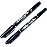 Diwimiki Dual Tip Invisible Ink Marker Pen, Fine Tip 0.7 mm &amp; 1.5 mm Water Based Invisible Securitas Uv Pen for Paper,Skin,Wood,Leather,Plastic,Cloth,Ceramics, Glass, Metal - Pack of 2
