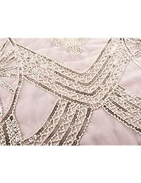 PrettyGuide vestido de cóctel estilo charlestón inspirado en la década de 1920, tipo Gatsby, con flecos con cuentas, para mujer