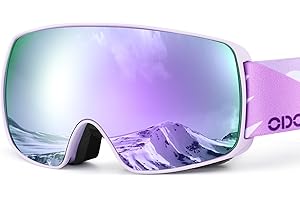 Odoland Kids Ski Goggles, Snowboard Goggles for Youth Skiing Age 8-16, Snow Goggles S2 Double Lens Anti-Fog UV400 Protection