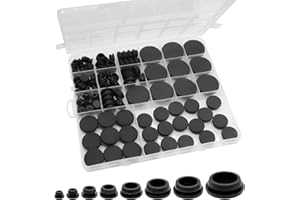 125Pcs Black Rubber Plug Box, Various Sizes of Round Hole Silicone Tool, Rubber Plugs for Round Holes, Silicone Plugs Suitabl