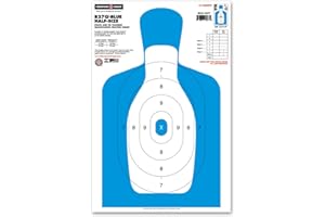 Thompson Target B27Q-Blue Half-Size Ultra Bright Concealed Carry CCW Qualification 12.5x19 Inch Paper Targets for Pistol & Rifle Range Training (30 Pack)