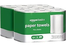 Amazon Basics 2-Ply Paper Towels, Flex-Sheets, 6 Rolls (Pack of 2), 12 Value Rolls total (Previously Solimo)