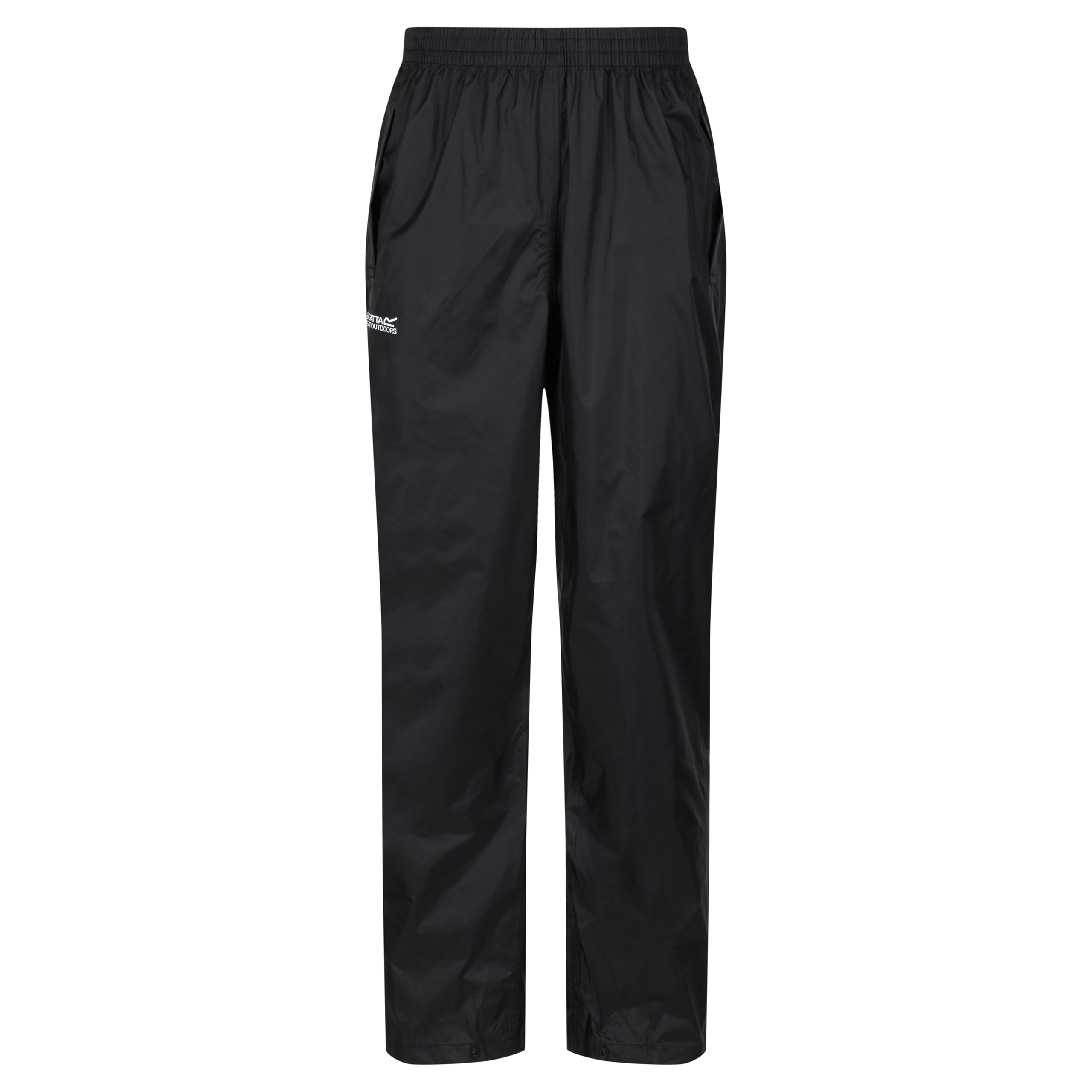 Regatta Men's Pack-it Waterproof Outdoor Overtrousers & Pack-Away Bag Hiking Lightweight Breathable Black