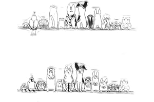 LANGFON Row of Cute Animals Clear Stamps for Card Making Decoration DIY Scrapbooking, Patterns Silicone Stamp for Embossing Album Envelope Decor Craft.