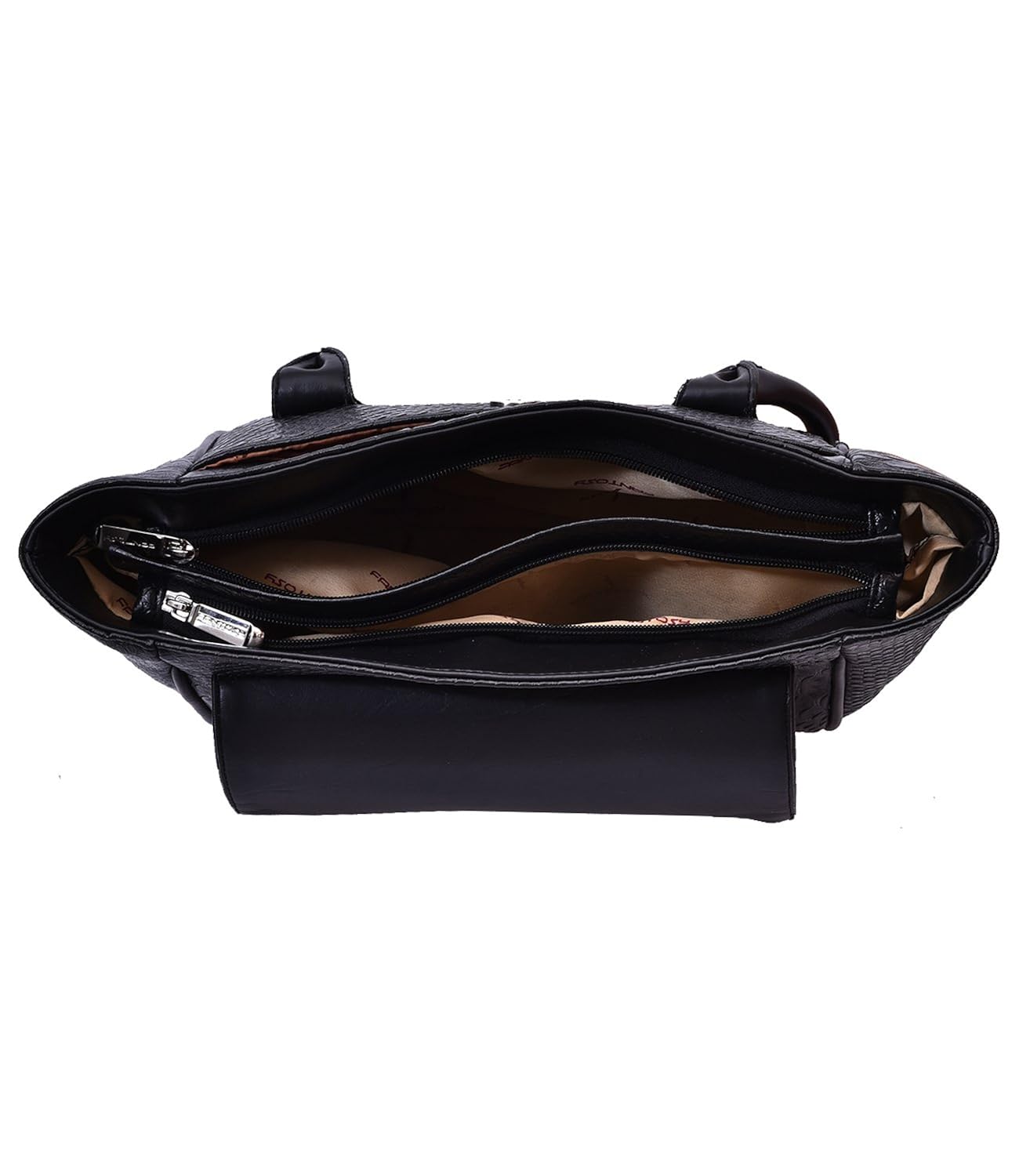 fantosy black leather design women shoulder bag (fnb-758) (black)