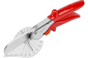 MIFUSE 53103 Multi-Purpose Miter Shears, Quarter Circle Cutting Tool for angled cuts on moldings and edges, adjustable from 45 to 135 degrees, is a hand tool for cutting cork, plastics and PVC.