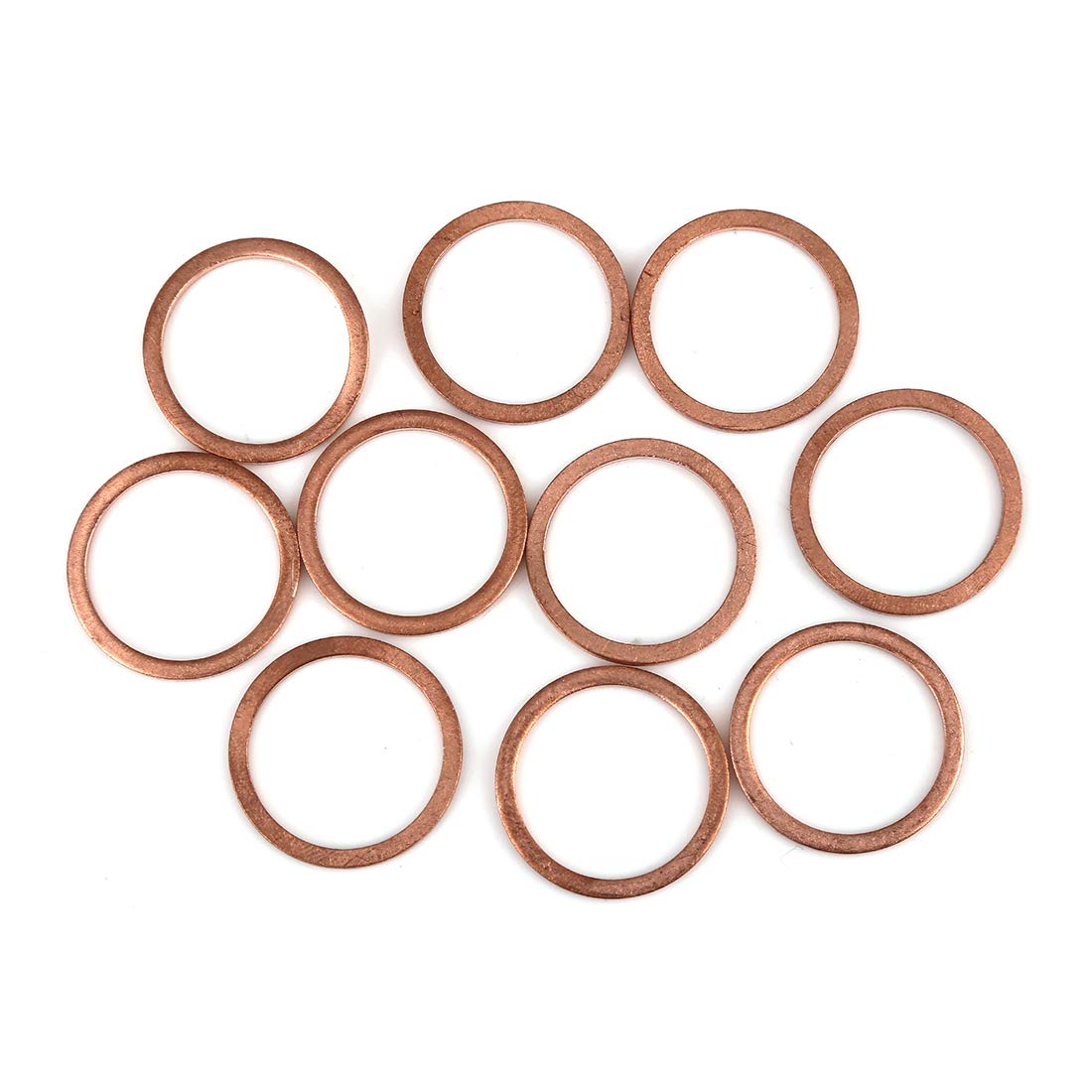 X AUTOHAUX 10pcs Copper Washer Flat Sealing Ring Spacer for Car 22 x 27 x 1.5mm