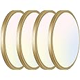 libtit 7 Inch Golden Flush Mount Ceiling Light, 15W Aureate Ceiling Light Fixture, 3000K/4000K/6500K Color Selectable, Gilded Round Ceiling Lighting for Bedroom Kitchen Pantry, 4Pack