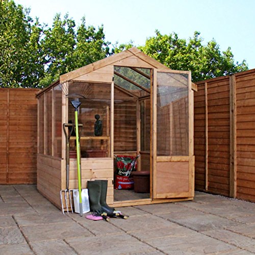 WALTONS EST. 1878 4x6 Wooden Garden Greenhouse, Shiplap Construction